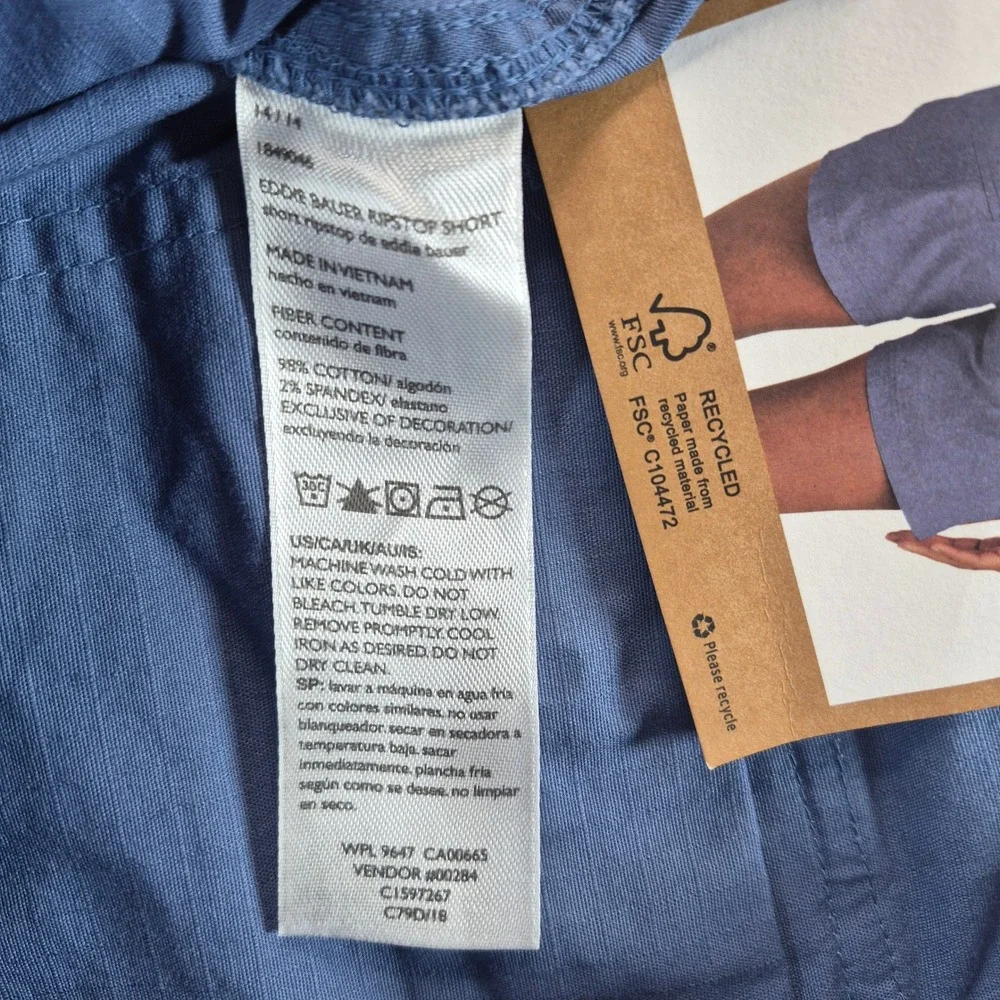 Eddie Bauer Ripstop Short 5 In Inseam Size 14 Blue Women